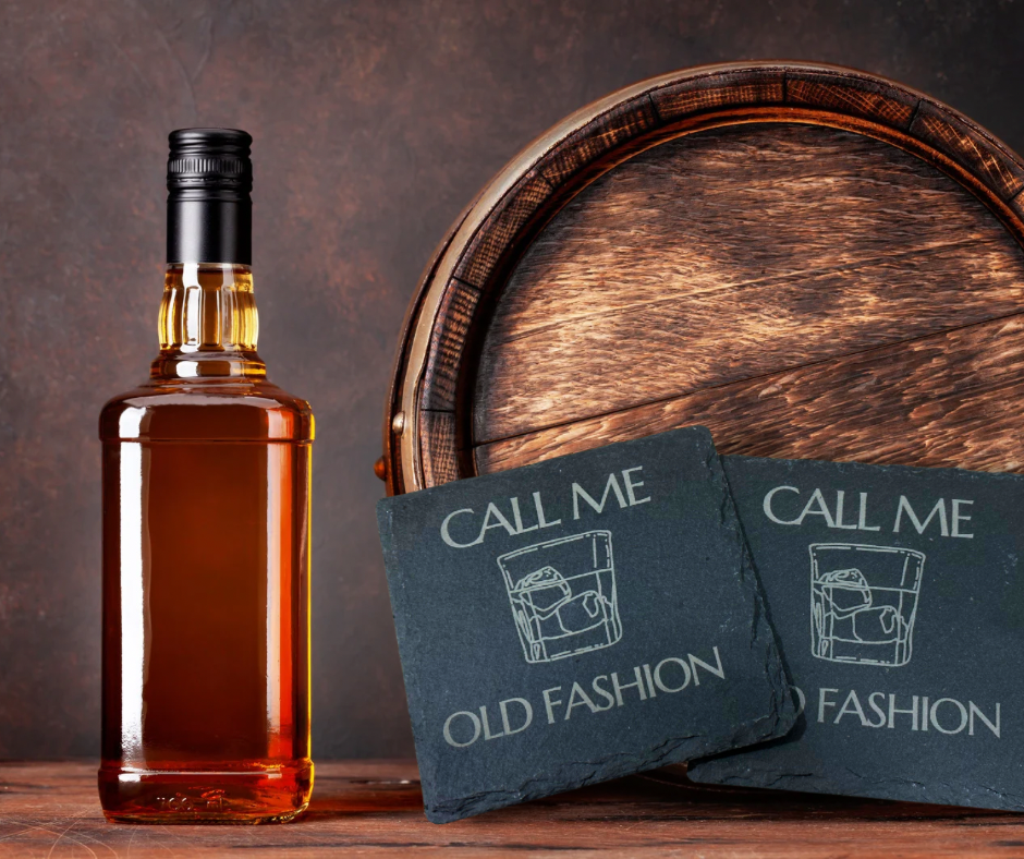 "Call me old fashion" slate coaster