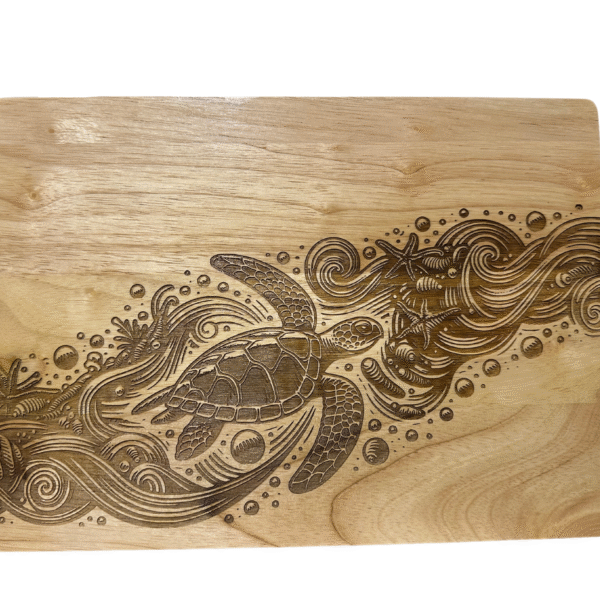 Turtle Rubberwood cutting board